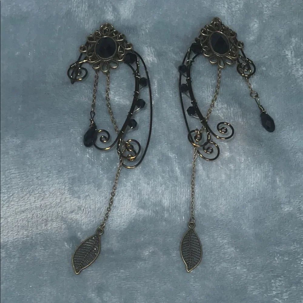 Elegant Black and Gold Earrings